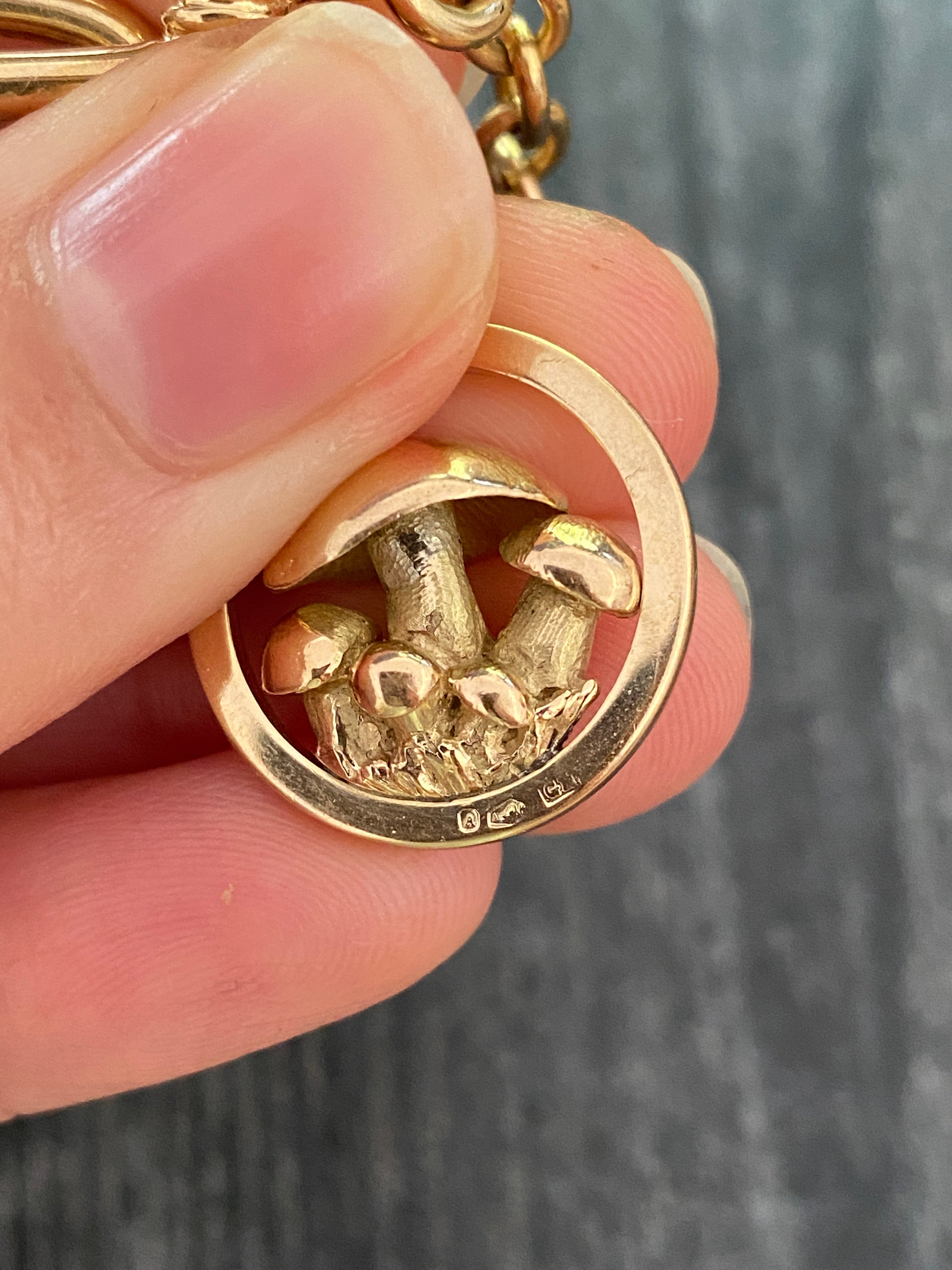 Gold mushroom deals pendant