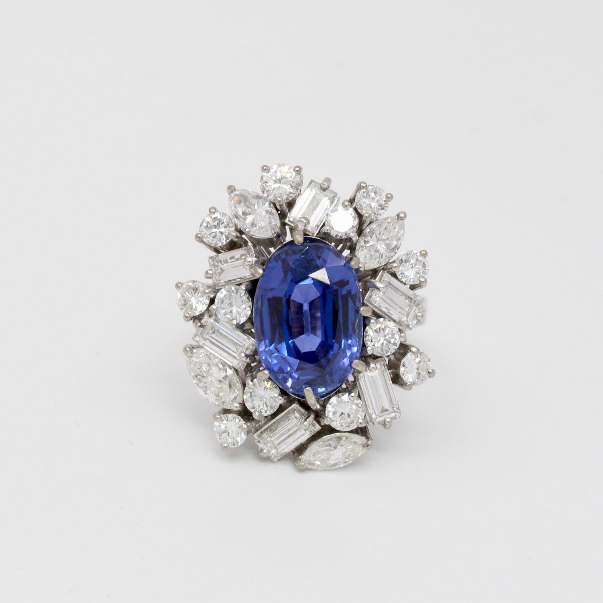 Rare 7.8 Carat GIA Certified No Heat Color Change Sapphire and Diamond 14K Gold Cocktail Ring - alpha-omega-jewelry