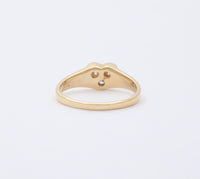 Vintage Diamond and 14K Gold Heart-Shaped Signet Ring