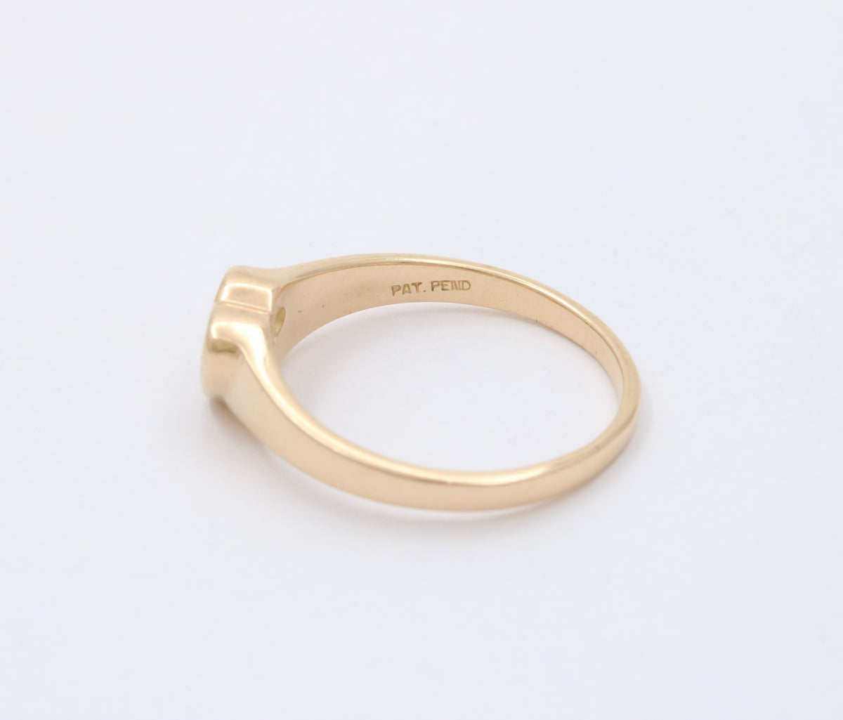 Vintage Diamond and 14K Gold Heart-Shaped Signet Ring