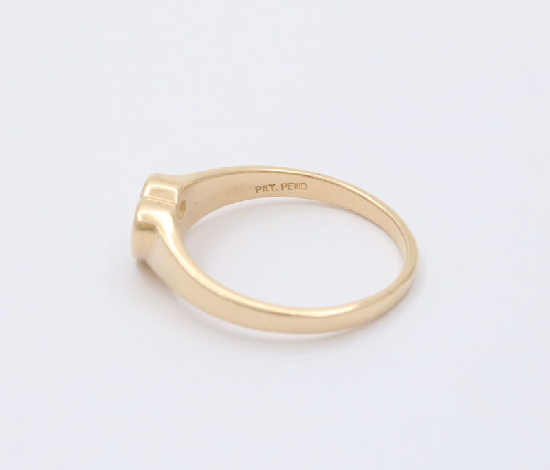 Vintage Diamond and 14K Gold Heart-Shaped Signet Ring