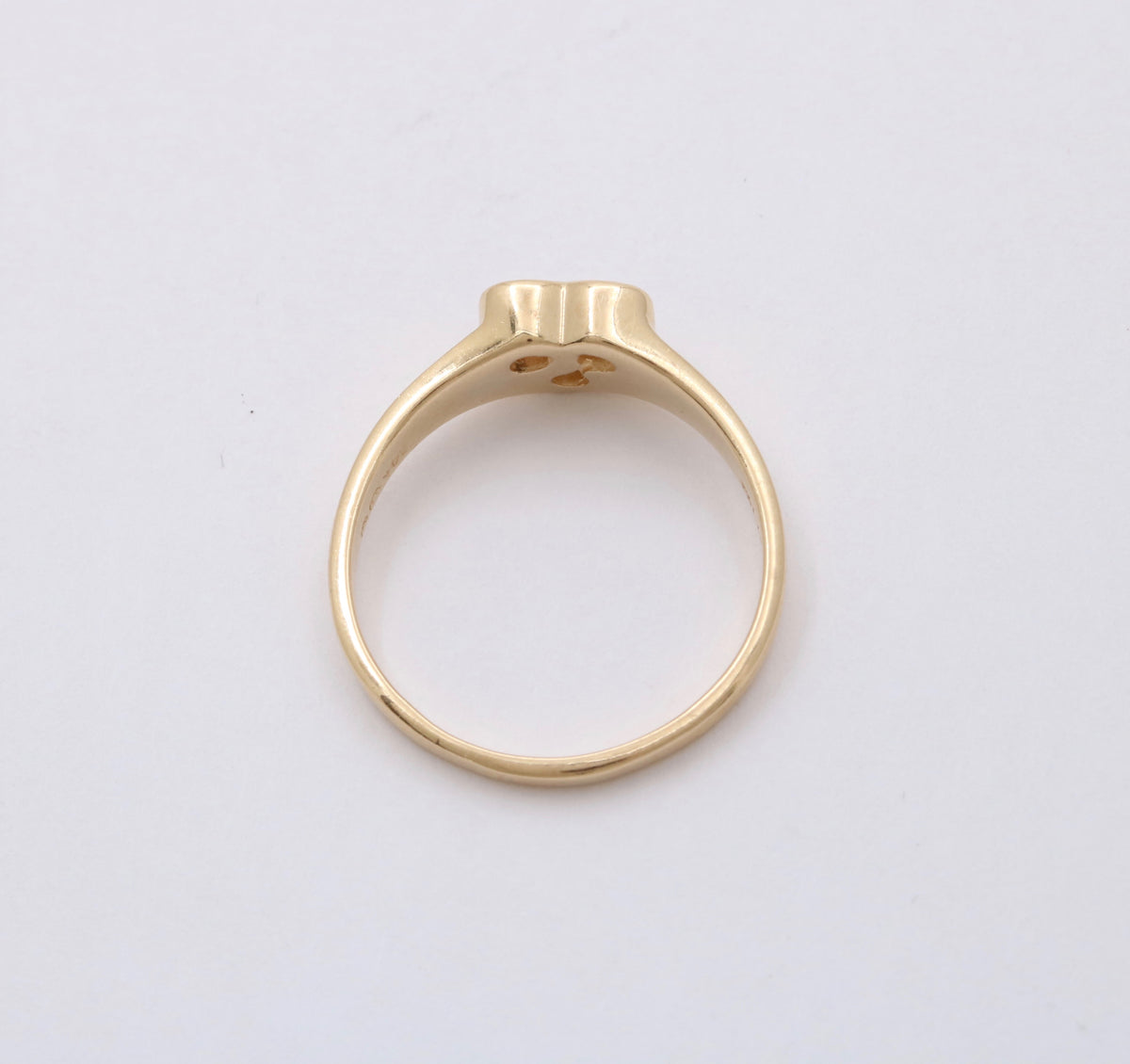 Vintage Diamond and 14K Gold Heart-Shaped Signet Ring