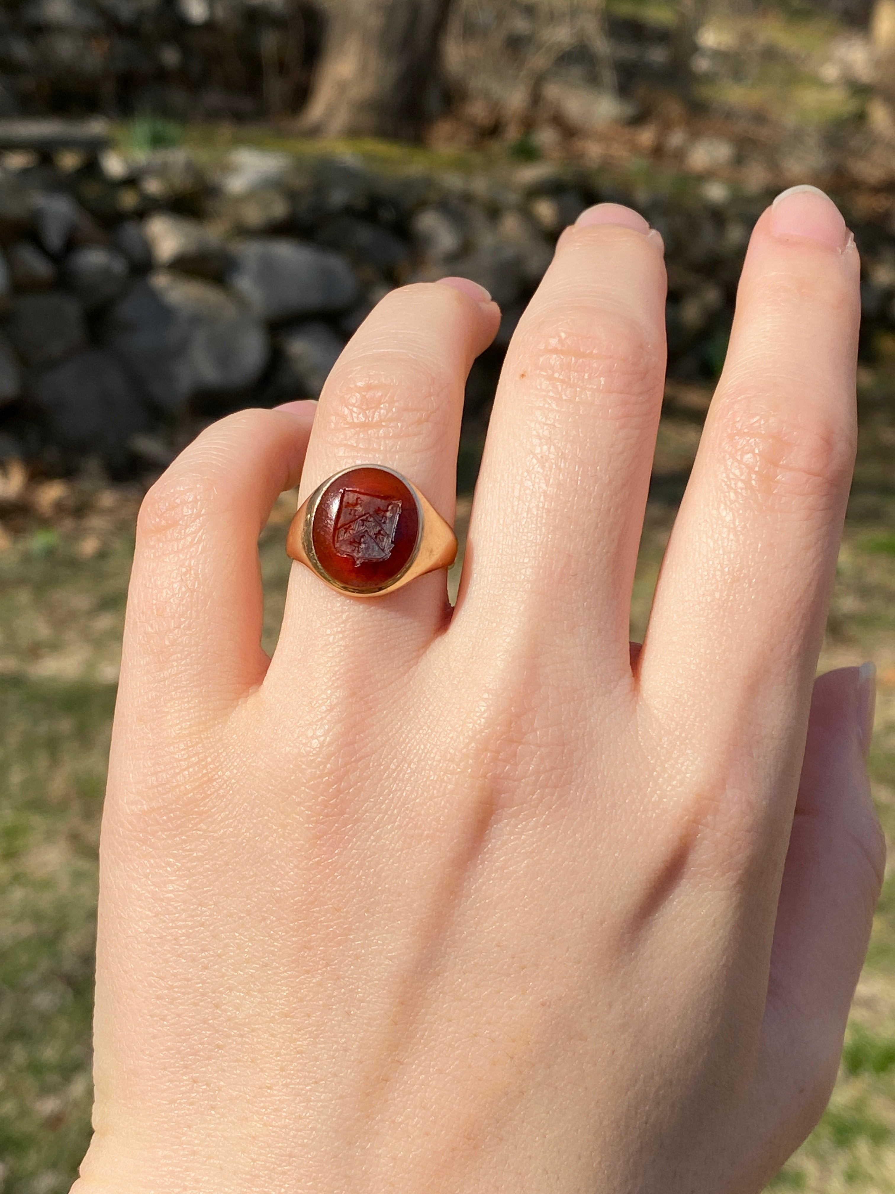 Carved Carnelian Floral Bouquet Ring – Marissa Collections