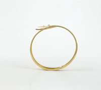 Vintage Zolotas 18K Gold Buckle Wide Bangle, Greek Designer Stacking Bracelet