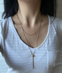 Victorian 10K Gold Slide Longuard Chain, 49 Inches