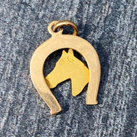 Vintage 18K Gold Horseshoe and Horse Charm