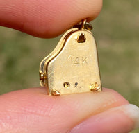 Vintage 14K Gold and Enamel Articulated Grand Piano Charm