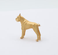 Vintage 14K Gold Boxer, American Bulldog, Pitbull Brooch, Large 11.4 Gram Dog Pin