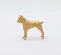 Vintage 14K Gold Boxer, American Bulldog, Pitbull Brooch, Large 11.4 Gram Dog Pin