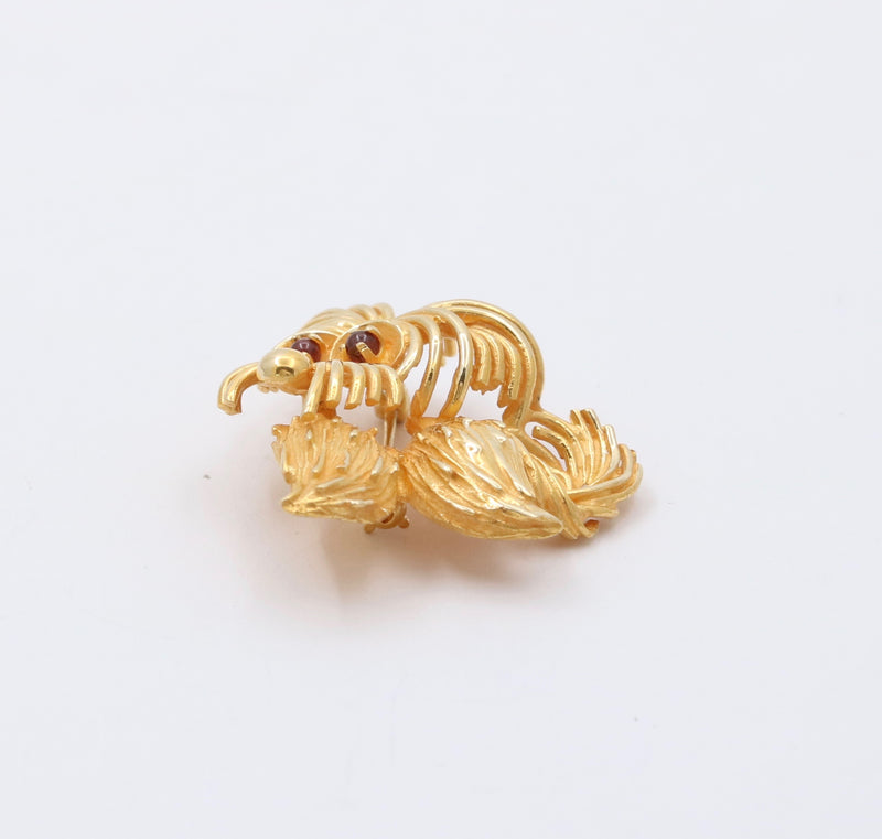 Vintage 14K Gold Terrier Dog Pin, Fun Brooch