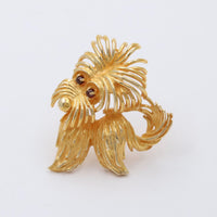 Vintage 14K Gold Terrier Dog Pin, Fun Brooch