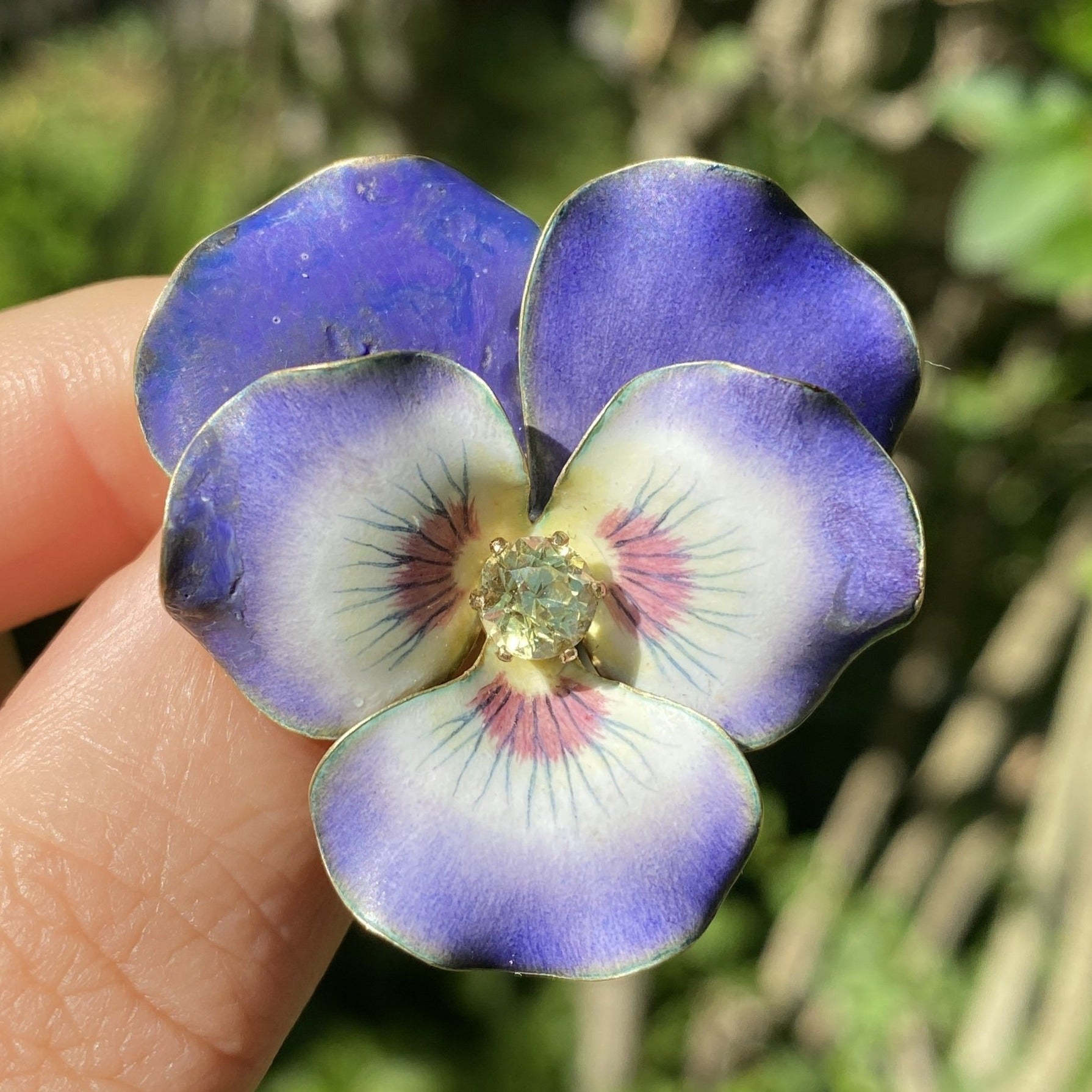 Large Art Nouveau 14K Gold Violet Enamel Pansy Brooch Pin, Antique Pen –  Alpha & Omega Jewelry