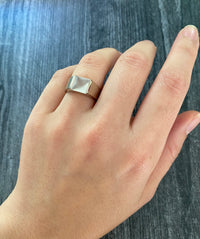 Vintage Cartier Moonstone and 18K Gold Tank Ring, Size 53
