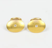 Antique 14K Gold and Diamond Classic Cufflinks - alpha-omega-jewelry