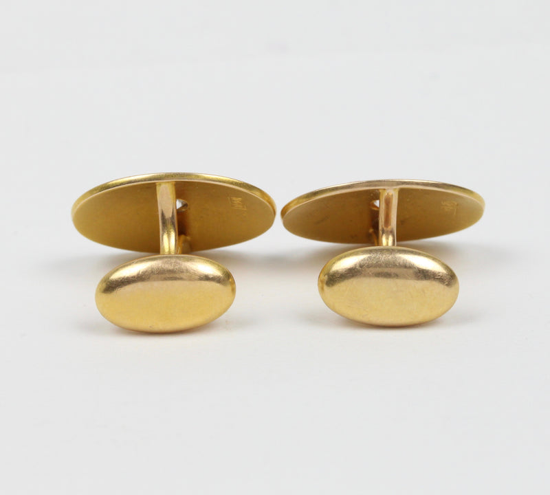 Antique 14K Gold and Diamond Classic Cufflinks - alpha-omega-jewelry