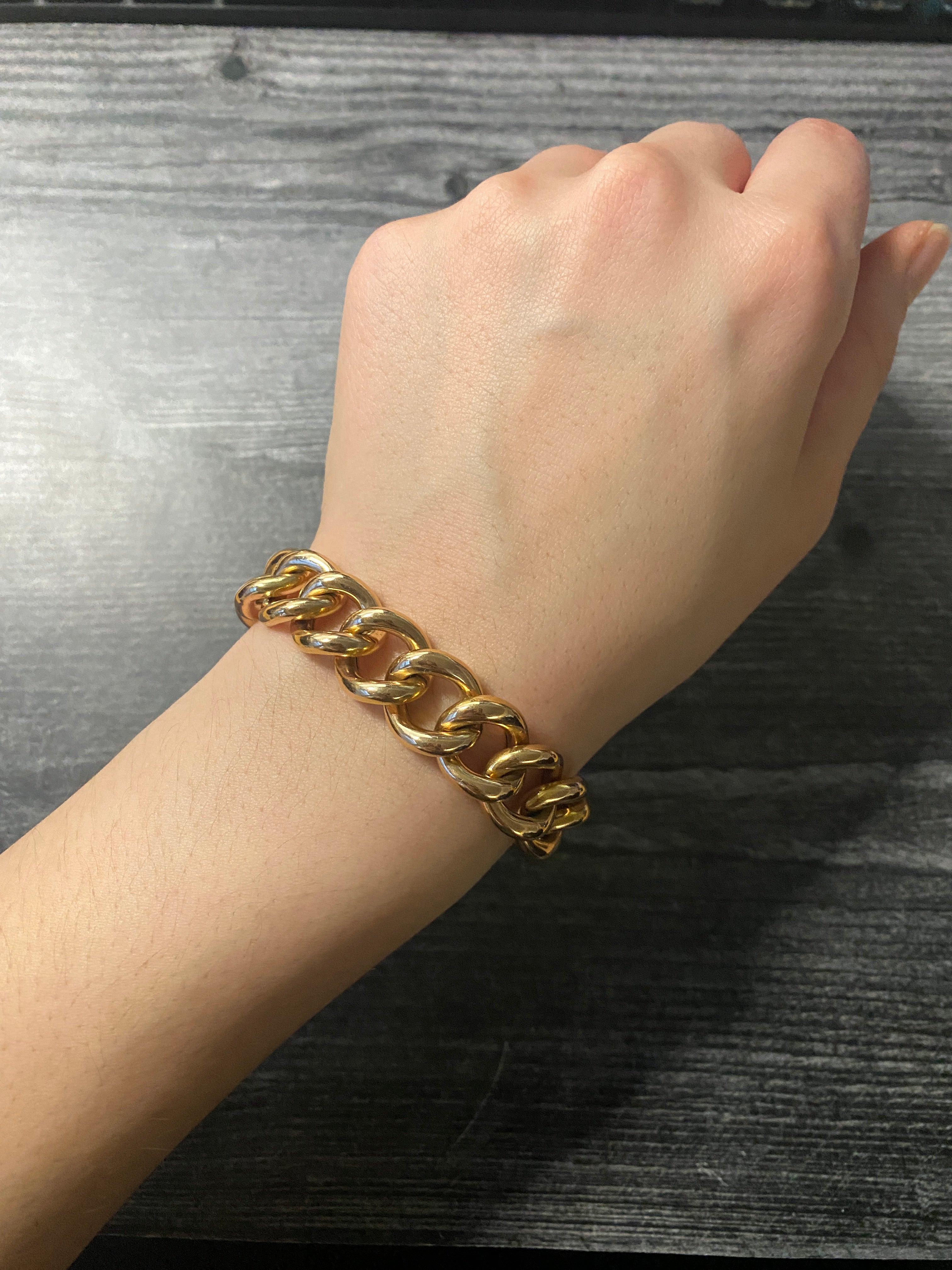 Gold-plated half bangle double link Amazonite - L'Atelier d'Amaya