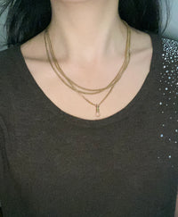 Art Deco 14K Gold Curb Link Longuard Chain, 60” Long