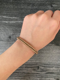 Vintage 9K Gold Plaited Pattern Bangle Bracelet