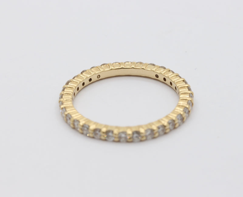 Diamond and 14K Gold Eternity Band, 1 Carat Wedding Ring