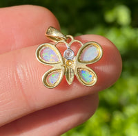 Australian Opal, Diamond, and 18K Gold Butterfly Charm
