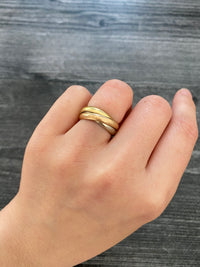 Vintage Cartier 18K Gold Rolling Band Size 53, Tricolor Medium Size Trinity Ring