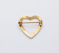 Edwardian Riker Brothers 14K Gold and White Enamel Heart Pin, Antique Brooch