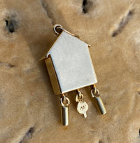 Vintage 14K Gold and Enamel Cuckoo Clock Charm