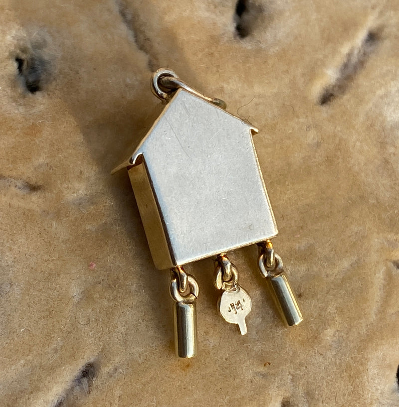 Vintage 14K Gold and Enamel Cuckoo Clock Charm