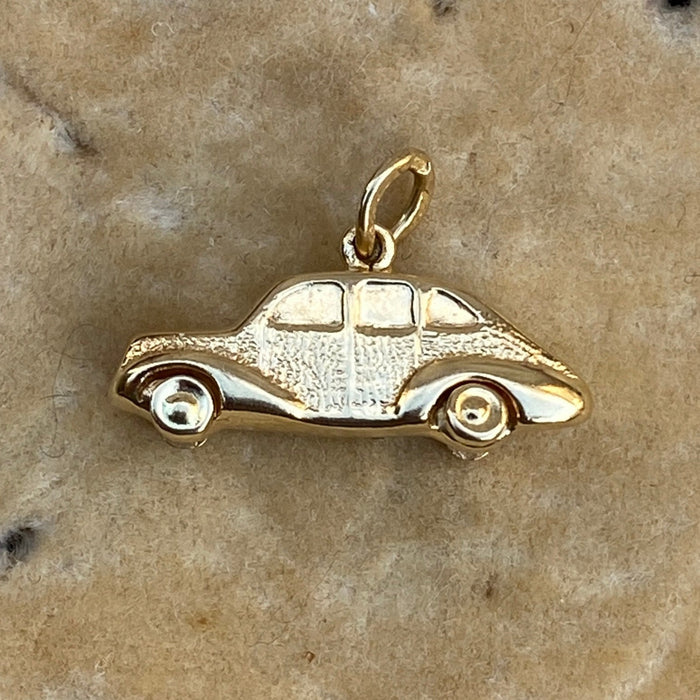 Vintage 18K Gold Swedish Puffy Car Charm