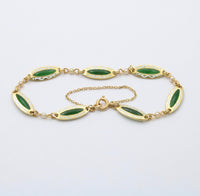Antique 18K Gold and Plique A Jour Enamel Bracelet, Art Nouveau Pearl Bracelet