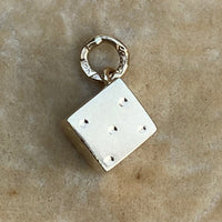 Small Vintage 18K Gold Swedish Dice Die Charm
