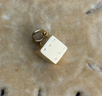 Small Vintage 18K Gold Swedish Dice Die Charm