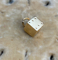 Small Vintage 18K Gold Swedish Dice Die Charm