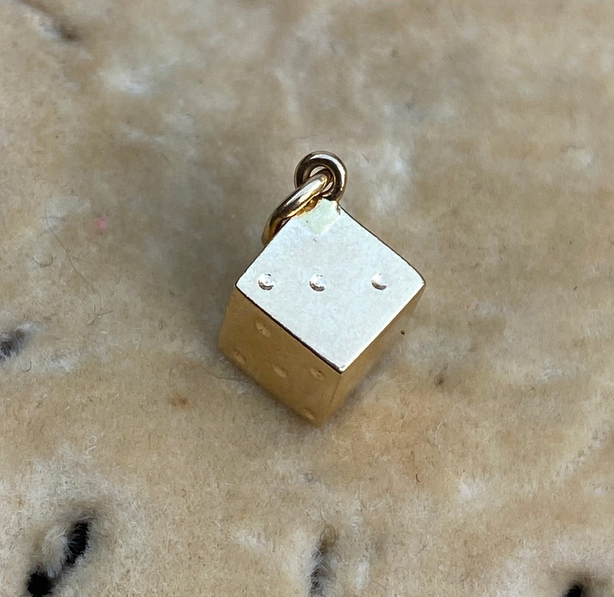 Small Vintage 18K Gold Swedish Dice Dice Charm