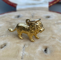 Vintage 18K Gold Dimensional Lion, Leo Charm