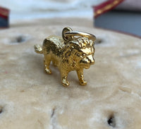 Vintage 18K Gold Dimensional Lion, Leo Charm