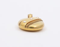Large Victorian 18K Gold and Split Pearl Locket, Antique Pendant