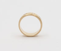 Vintage 14K Gold Four Stone Diamond Star Stacking Band, Wedding Anniversary Ring