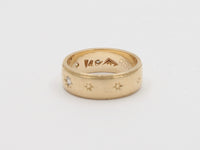 Vintage 14K Gold Four Stone Diamond Star Stacking Band, Wedding Anniversary Ring