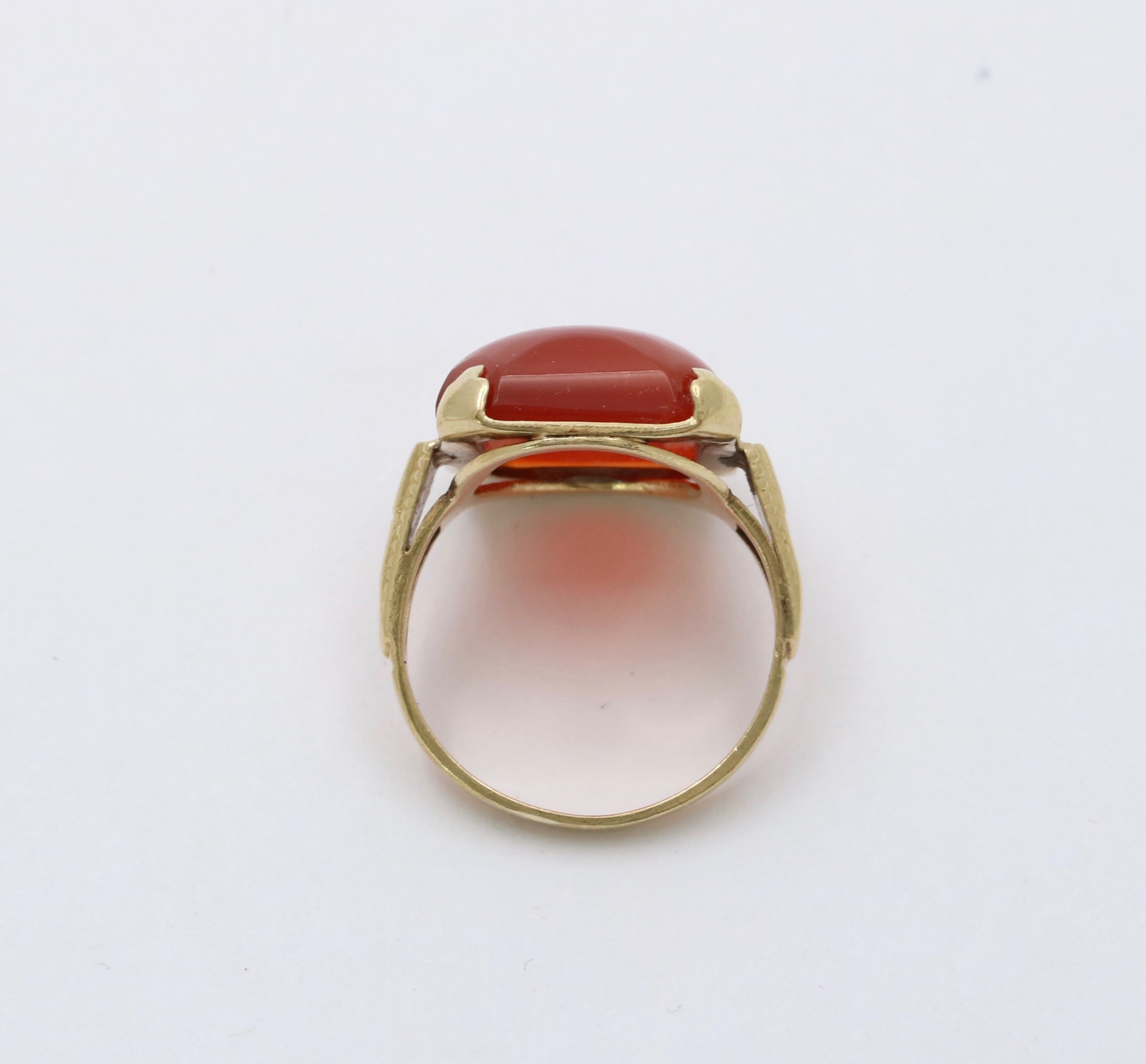 18K Gold Ring with Italian Red Coral – Nature Art Gallery Thailand Jewelry