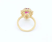 AGL Certified 1.98 Carat Ruby and 1.5 Carat Diamond Halo Ring