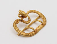 Art Nouveau Whiteside & Blank 14K Gold Snake Buckle, Antique Serpent Choker Necklace