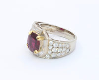 GIA Certified 1.8 Carat Ruby and 1.5 Carat Diamond 18K Gold Cocktail Dinner Ring