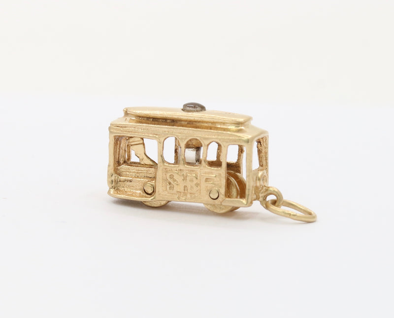 Vintage 14K Gold Stanhope Articulated Trolley Cable Car San Francisco Charm