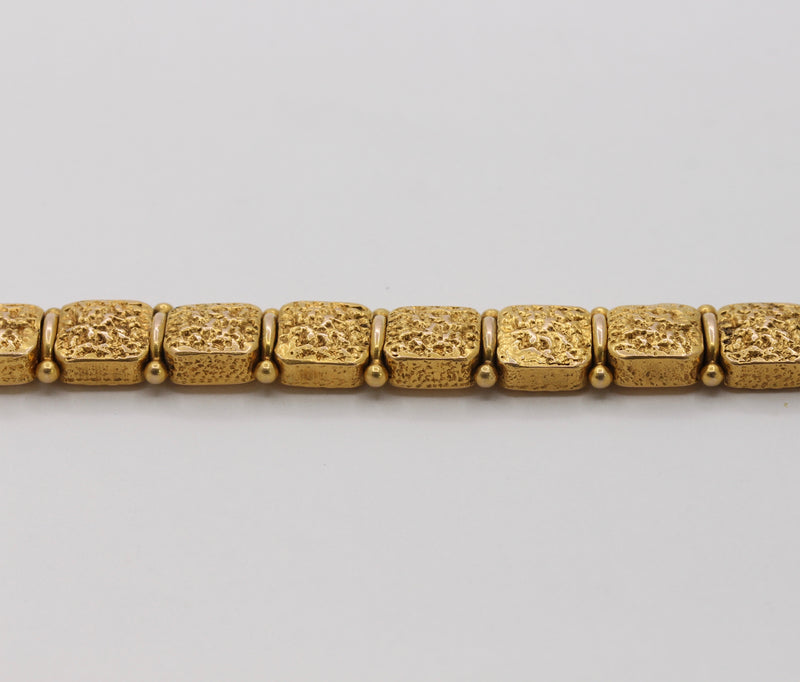 Late Victorian 18K Gold Double Sided Panel Reversible Slide Bracelet