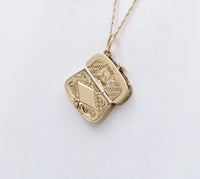 Victorian 14K Gold Purse Charm, Articulated Antique Pendant