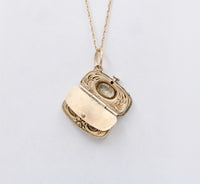 Victorian 14K Gold Purse Charm, Articulated Antique Pendant