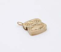 Victorian 14K Gold Purse Charm, Articulated Antique Pendant