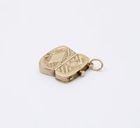 Victorian 14K Gold Purse Charm, Articulated Antique Pendant