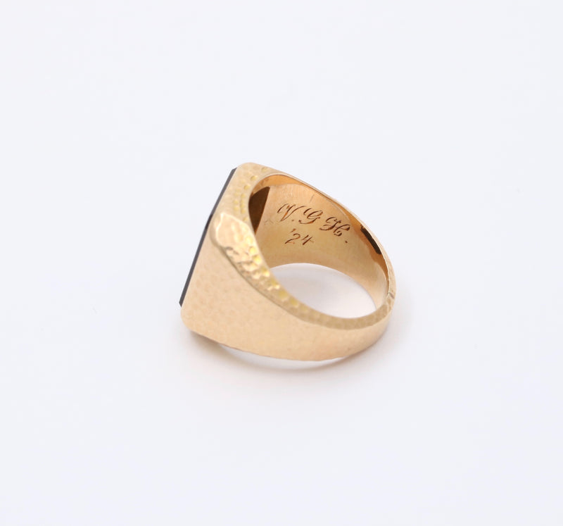 Art Deco Bailey, Banks and Biddle Onyx Intaglio Signet Ring